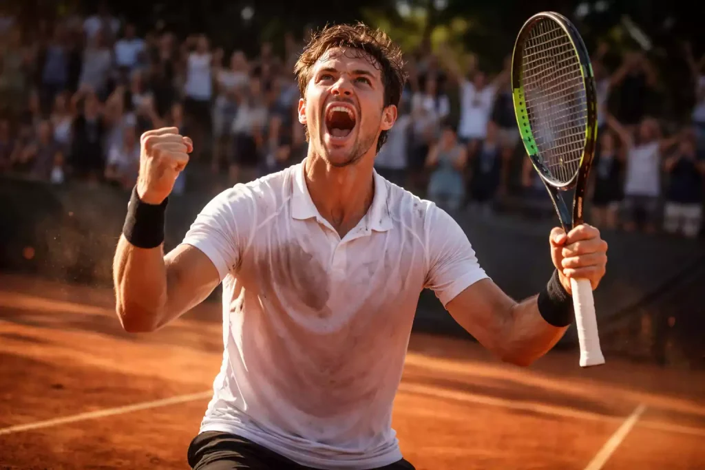 Überraschender Tennisspieler feiert emotionalen Sieg über Favoriten